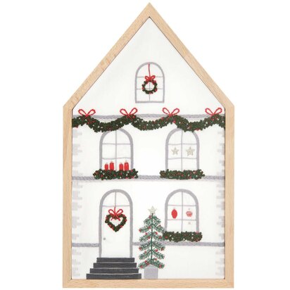 Rico Large Christmas House Embroidery Kit - 16 x 27cm