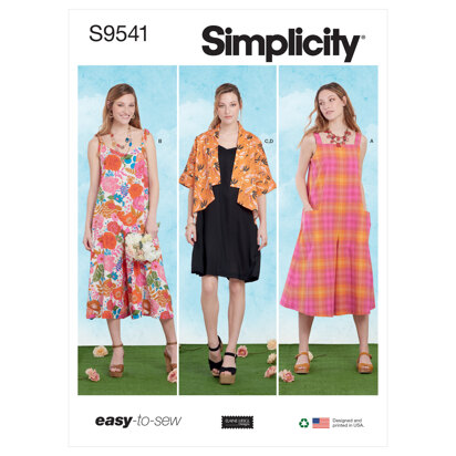 Simplicity Misses' Jumpsuits, Dress and Jacket S9541 - Sewing Pattern