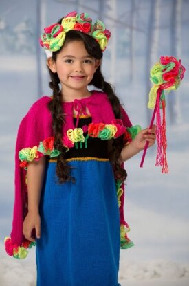 Flower Princess Tiara and Wand in Red Heart Super Saver Economy Solids - LW4450