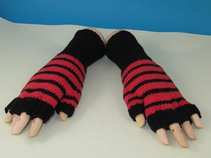 Easy Stripe Short Finger Gloves