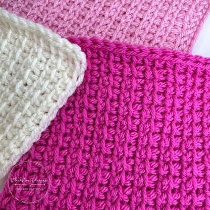 Tunisian Mock Rib Stitch Afghan Square