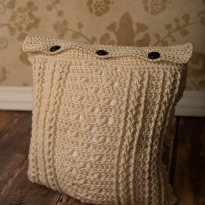 Braided Cable Block Square Pillow