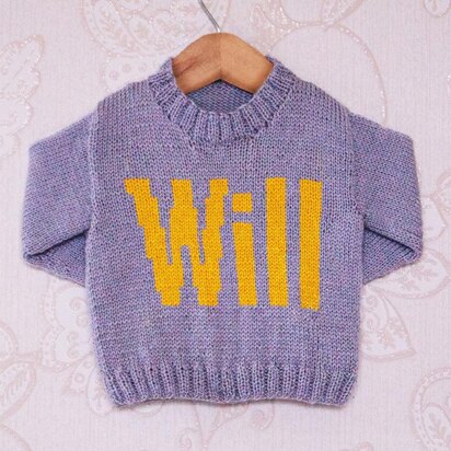 Intarsia - Will Moniker Chart - Childrens Sweater