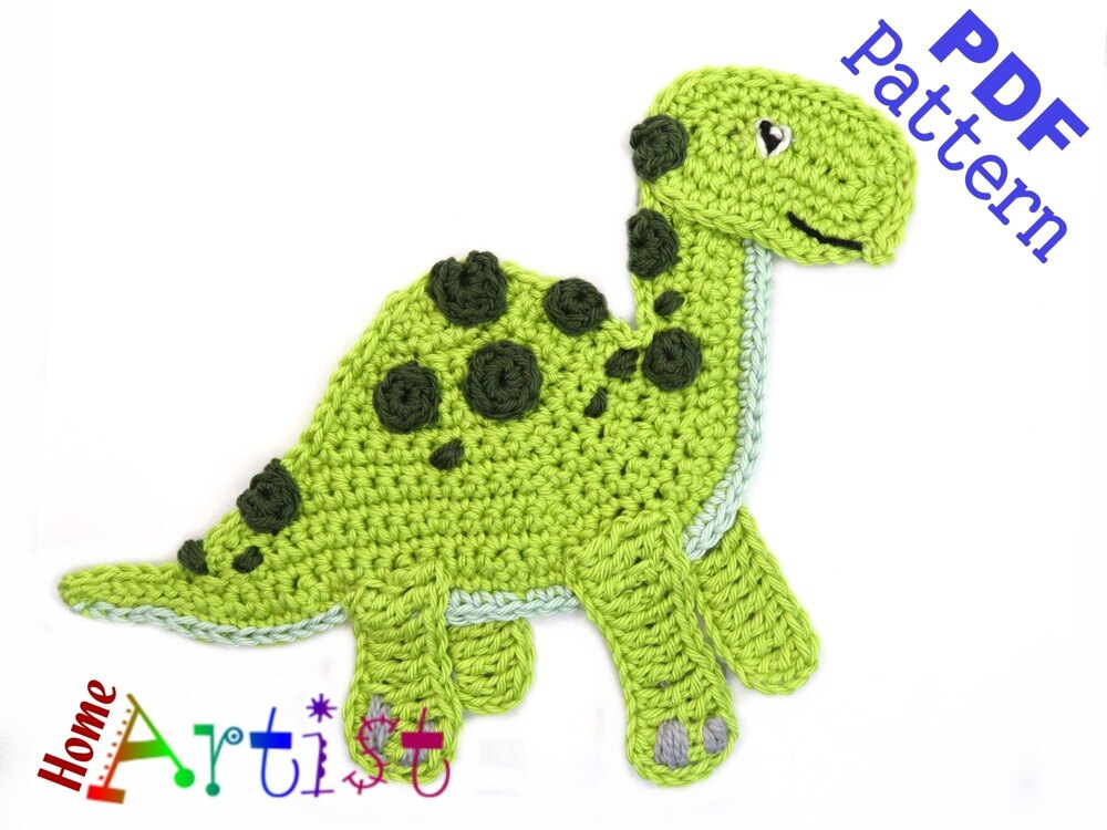 Dinosaur crochet applique pattern Crochet pattern by Homeartist | LoveCrafts Dinosaur crochet applique pattern Crochet pattern by Homeartist | LoveCrafts