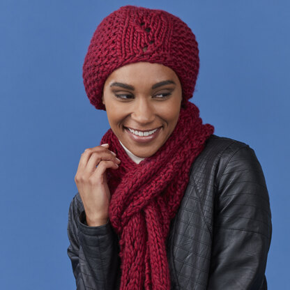 Dawson Hat & Scarf - Knitting Pattern for Women in Tahki Yarns Highland Roving by Tahki Yarns