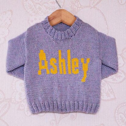 Intarsia - Ashley Moniker Chart - Childrens Sweater