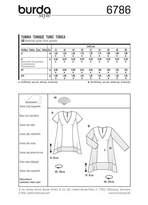 Burda Plus to size 60 (34) Sewing Pattern B6786 - Paper Pattern, Size 18-34