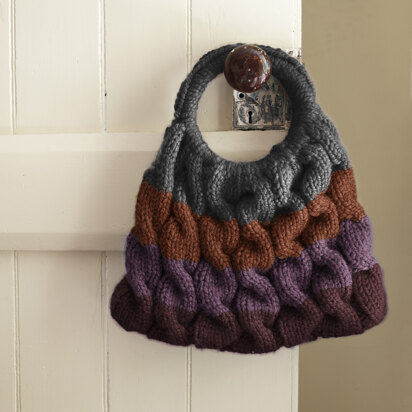 Cable Ready Bag in Lion Brand Wool-Ease Thick & Quick - 60357B - knitting pattern