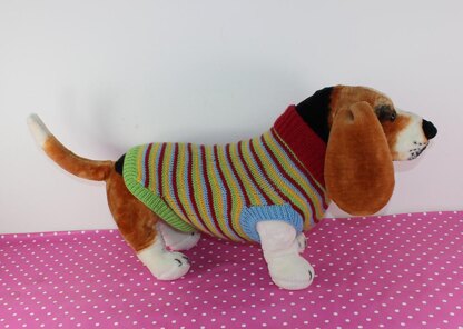 Dog Multi Colour Stripe Sweater Coat