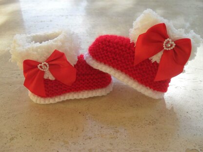 Baby Girl Booties Santa