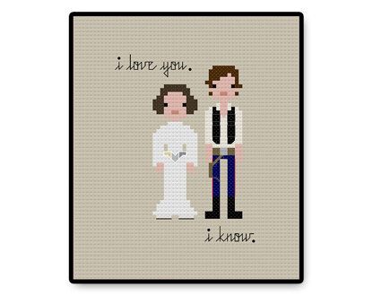 Han and Leia In Love - PDF Cross Stitch Pattern