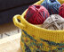 Dip Edge Striped Crochet Basket in Bernat Blanket - Downloadable PDF