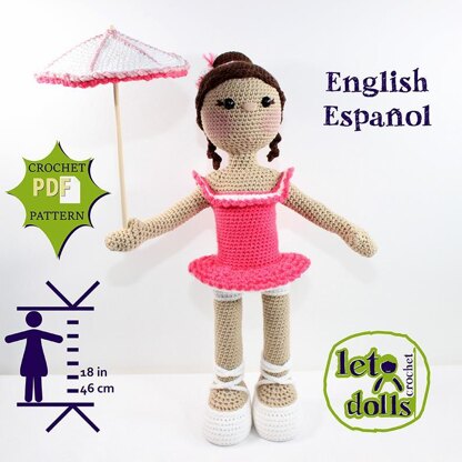 Crochet doll pattern, Amigurumi doll pattern, Medium doll, 18"/46cm, Uma