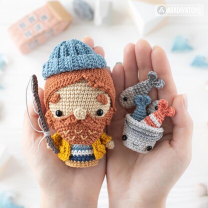 Lighthouse Island from “Mini Kingdom” collection, crochet patterns (Amigurumi tutorial PDF file) lighthouse crochet pattern seal pelican fish lighthouse keeper by AradiyaToys (Olka Novytska)