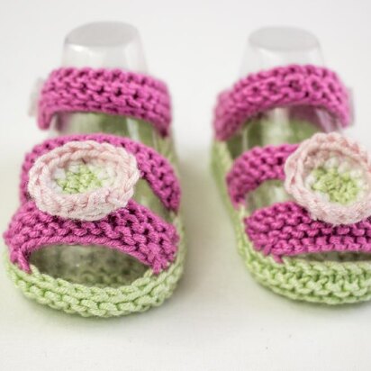 Girls Knit Summer Sandals With Primroses