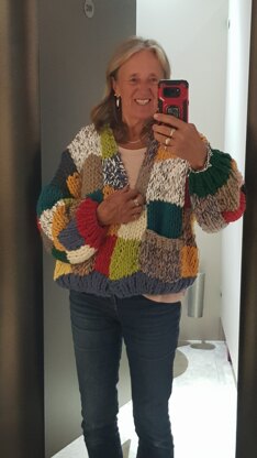 Stash buster patchwork cardigan