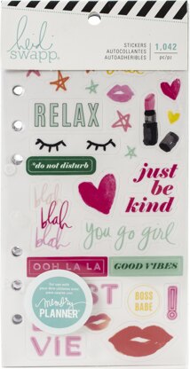 American Crafts Heidi Swapp Memory Planner Sticker Book 1,380/Pkg - Color Fresh, Icons & Phrases