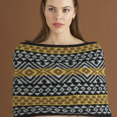 Fair Isle Capelet in Lion Brand Wool-Ease - 70556AD
