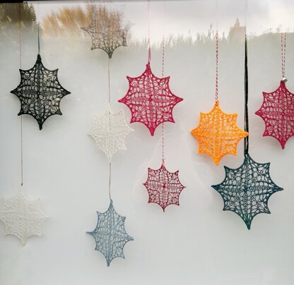 Knitted snowflakes