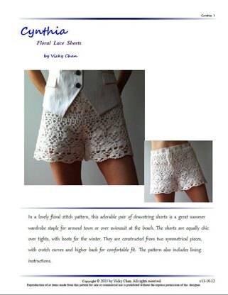 Cynthia - floral lace shorts