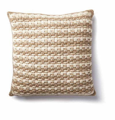 Woven Look Crochet Pillow in Caron One Pound - Downloadable PDF