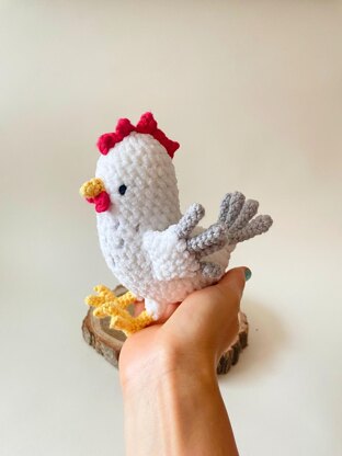 Helen, the crocheted plush hen