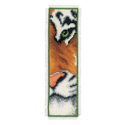 Vervaco Tiger Face Bookmark Cross Stitch Kit - 6cm x 20cm