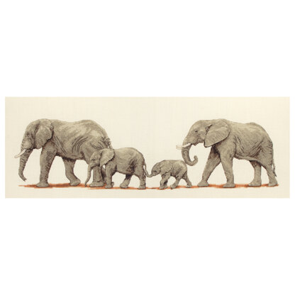 Anchor Elephant Stroll Cross Stitch Kit - 47cm x 14cm