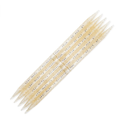 Addi Gold-Glitter Double Point Needles 23cm