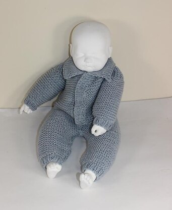 Baby Aran Simple Garter Stitch  Collar Onesie