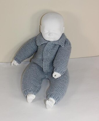 Baby Aran Simple Garter Stitch  Collar Onesie