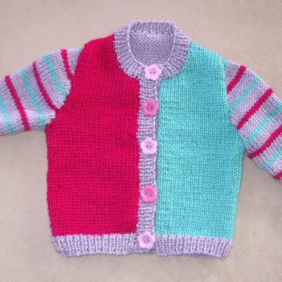 Joanna - babies 8ply cardigan