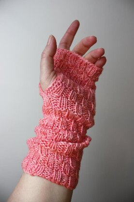 Cheques Fingerless Mittens (Mitts)