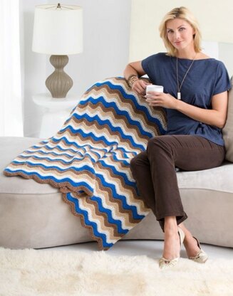 Crochet Ripple Throw in Red Heart Super Saver Economy Solids - LW3151
