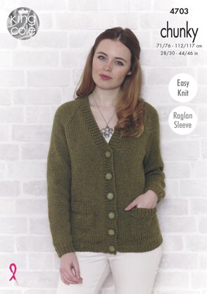 Sweater and Cardigan in King Cole Value Chunky - 4703 - Downloadable PDF