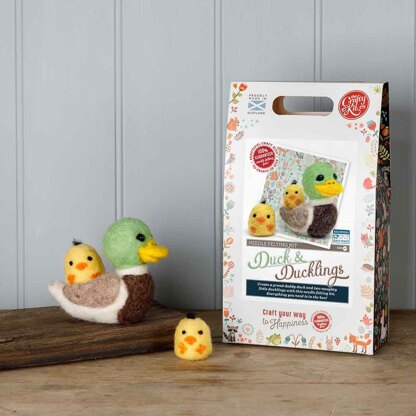 The Crafty Kit Company Duck & Duckling Needle Felting Kit