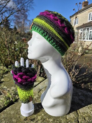 Dragon scale ear warmer cowl