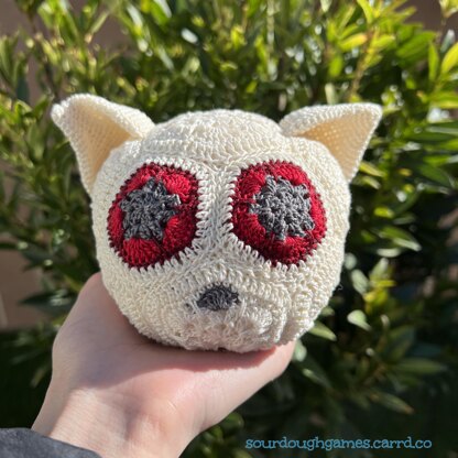 African Flower Cat Skull