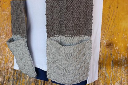 Color Block Scarf with Pockets