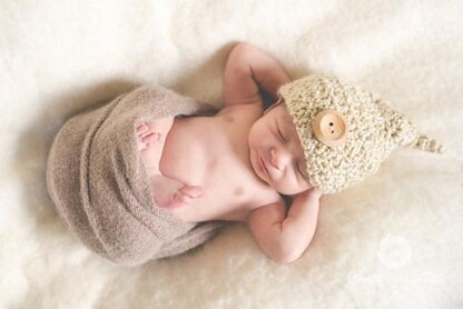 #11 Newborn twisty top knot pixie hat