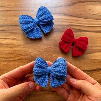 Crochet Bow Hair Clip Pattern – PDF + Video Tutorial | Easy Beginner DIY Hair Accessory