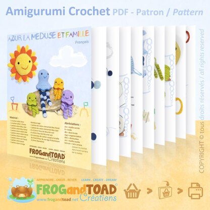 AZUR - Jellyfish & Sun - Amigurumi Crochet - FROGandTOAD Créations