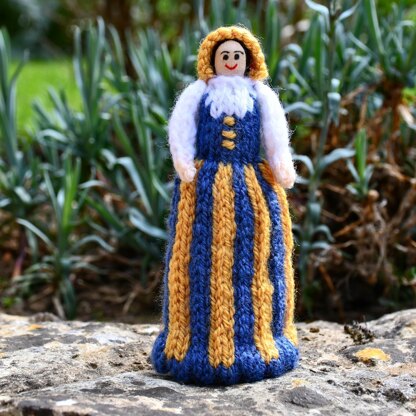 Finland National Costume Peg Doll Knitting Pattern