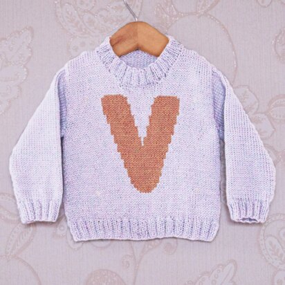 Intarsia - Letter V Chart - Childrens Sweater