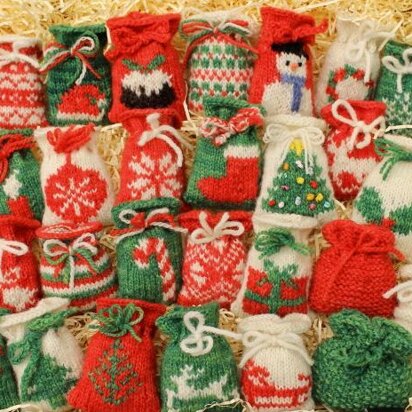 27 Knitted Christmas Santa Sacks