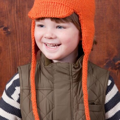 Cool Kid Earflap Hat in Red Heart Soft Solids - LW2814 - knitting pattern