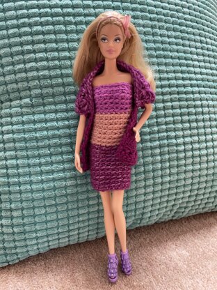 Barbie Triple-tone Dress & Long Cardi Combo Crochet pattern by Tracey ...