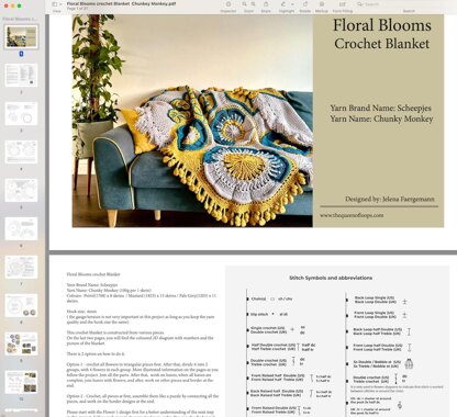 Floral Blooms blanket pattern by Jelena Faergemann