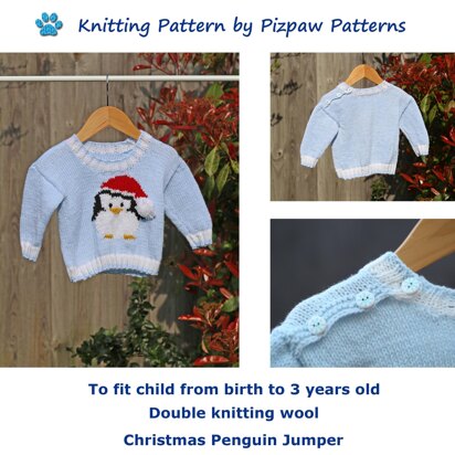 Christmas Penguin Jumper (11) to fit from birth to 3 years old