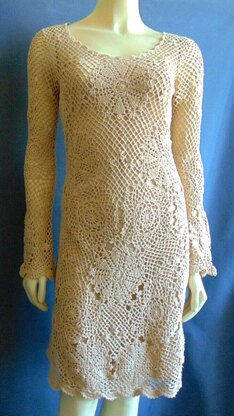 CROCHET MIDI long sleeve lace DRESS.